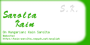 sarolta kain business card